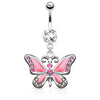 Bauchnabelpiercing Schmetterling beweglich Zirkonia