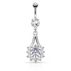 Bauchnabelpiercing Blume beweglich Zirkonia