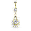 Bauchnabelpiercing Blume beweglich Zirkonia