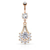 Bauchnabelpiercing Blume beweglich Zirkonia