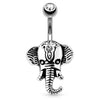 Bauchnabelpiercing Elefant Zirkonia