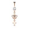 Bauchnabelpiercing Kreuz Krone beweglich Zirkonia