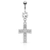 Bauchnabelpiercing Kreuz beweglich Zirkonia