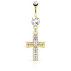 Bauchnabelpiercing Kreuz beweglich Zirkonia