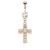 Bauchnabelpiercing Kreuz beweglich Zirkonia