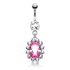 Bauchnabelpiercing Blume beweglich Zirkonia