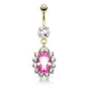 Bauchnabelpiercing Blume beweglich Zirkonia