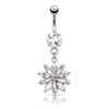 Bauchnabelpiercing Blume beweglich Zirkonia