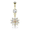 Bauchnabelpiercing Blume beweglich Zirkonia