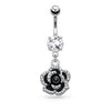 Bauchnabelpiercing Rose beweglich Zirkonia