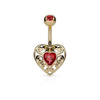 Belly Button Piercing Heart Zirconia