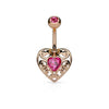 Belly Button Piercing Heart Zirconia