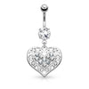 Bauchnabelpiercing Herz beweglich Zirkonia