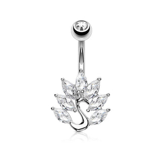Belly Button Piercing Peacock Zirconia