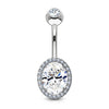 Bauchnabelpiercing Zirkonia Oval