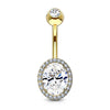 Bauchnabelpiercing Zirkonia Oval