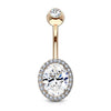Bauchnabelpiercing Zirkonia Oval