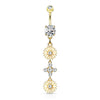 Bauchnabelpiercing Blume beweglich Zirkonia