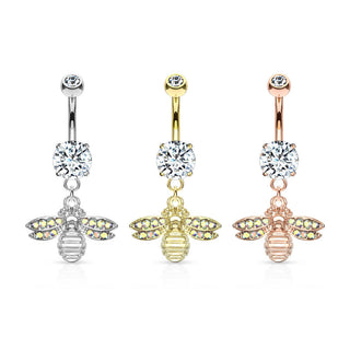 Bauchnabelpiercing Biene beweglich Zirkonia