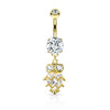 Bauchnabelpiercing Eule beweglich Zirkonia