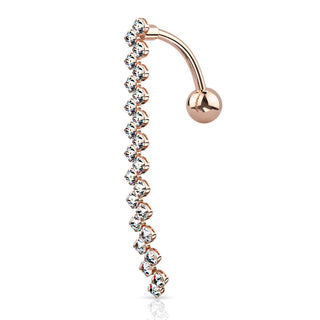 Bauchnabelpiercing Zick Zack beweglich Zirkonia