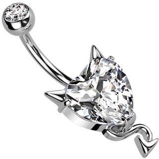 Bauchnabelpiercing Teufel Herz Zirkonia