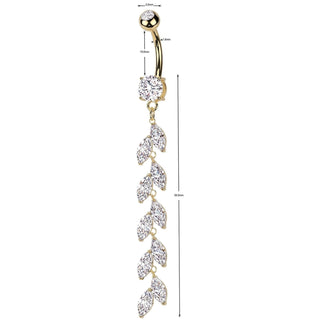 Belly Button Piercing marquise cut zirconia dangle