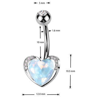 Belly Button Piercing heart zirconia