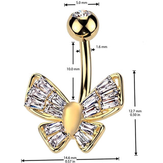 Belly Button Piercing butterfly zirconia
