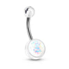 Bauchnabelpiercing Opal Silber