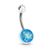 Bauchnabelpiercing Opal Silber