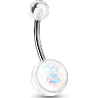 Bauchnabelpiercing Opal Silber