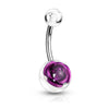 Bauchnabelpiercing Acryl Kugel Rose Silber