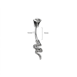 Belly Button Piercing Snake Silver
