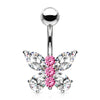 Bauchnabelpiercing Schmetterling Zirkonia Silber
