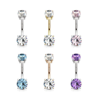 Belly Button Piercing Zirconia Internally Threaded