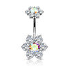 Bauchnabelpiercing Blume Zirkonia Innengewinde
