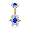 Bauchnabelpiercing Blume Zirkonia Innengewinde