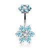 Bauchnabelpiercing Blume Zirkonia Innengewinde