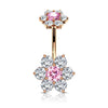 Bauchnabelpiercing Blume Zirkonia Innengewinde