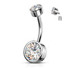 Bauchnabelpiercing Zirkonia Rund Innengewinde