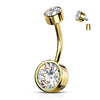 Bauchnabelpiercing Zirkonia Rund Innengewinde