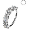 Ring flower round zirconia Bendable