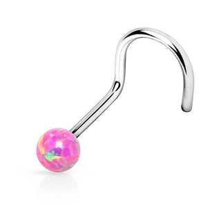 Nasenstecker Kugel Opal Silber