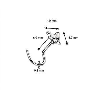 Silver 925 Nose Screw Butterfly Silver