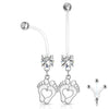 Bauchnabelpiercing Babyfüße beweglich Zirkonia