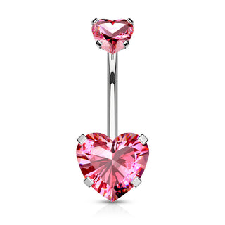 Bauchnabelpiercing Herz Zirkonia Innengewinde