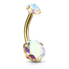 Bauchnabelpiercing Zirkonia Rund Innengewinde