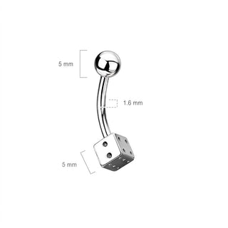 Belly Button Piercing Cube Silver
