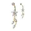 Bauchnabelpiercing Blumen beweglich Zirkonia